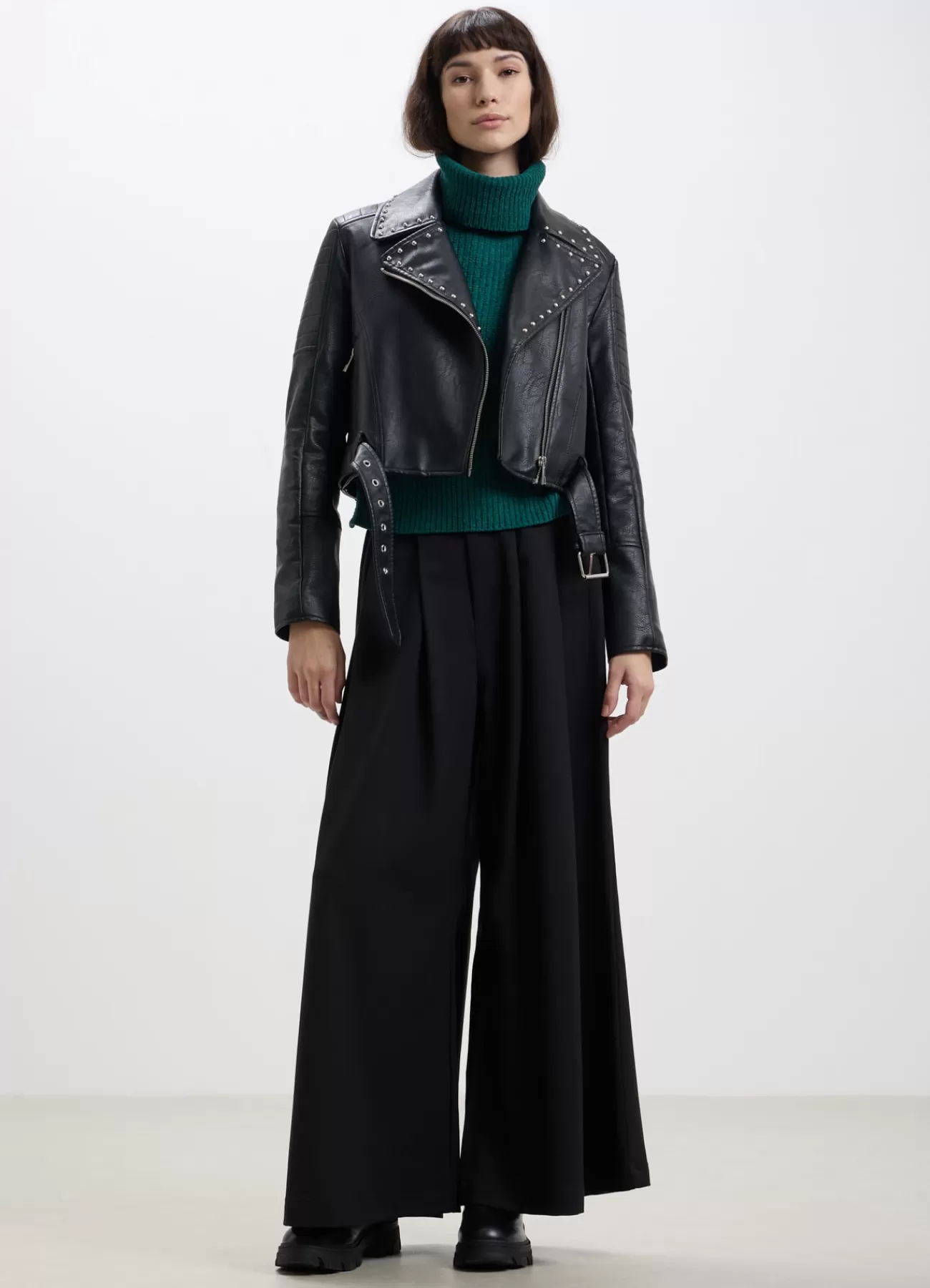 CALLIOPE Chiodo Con Borchie Ultrablack New
