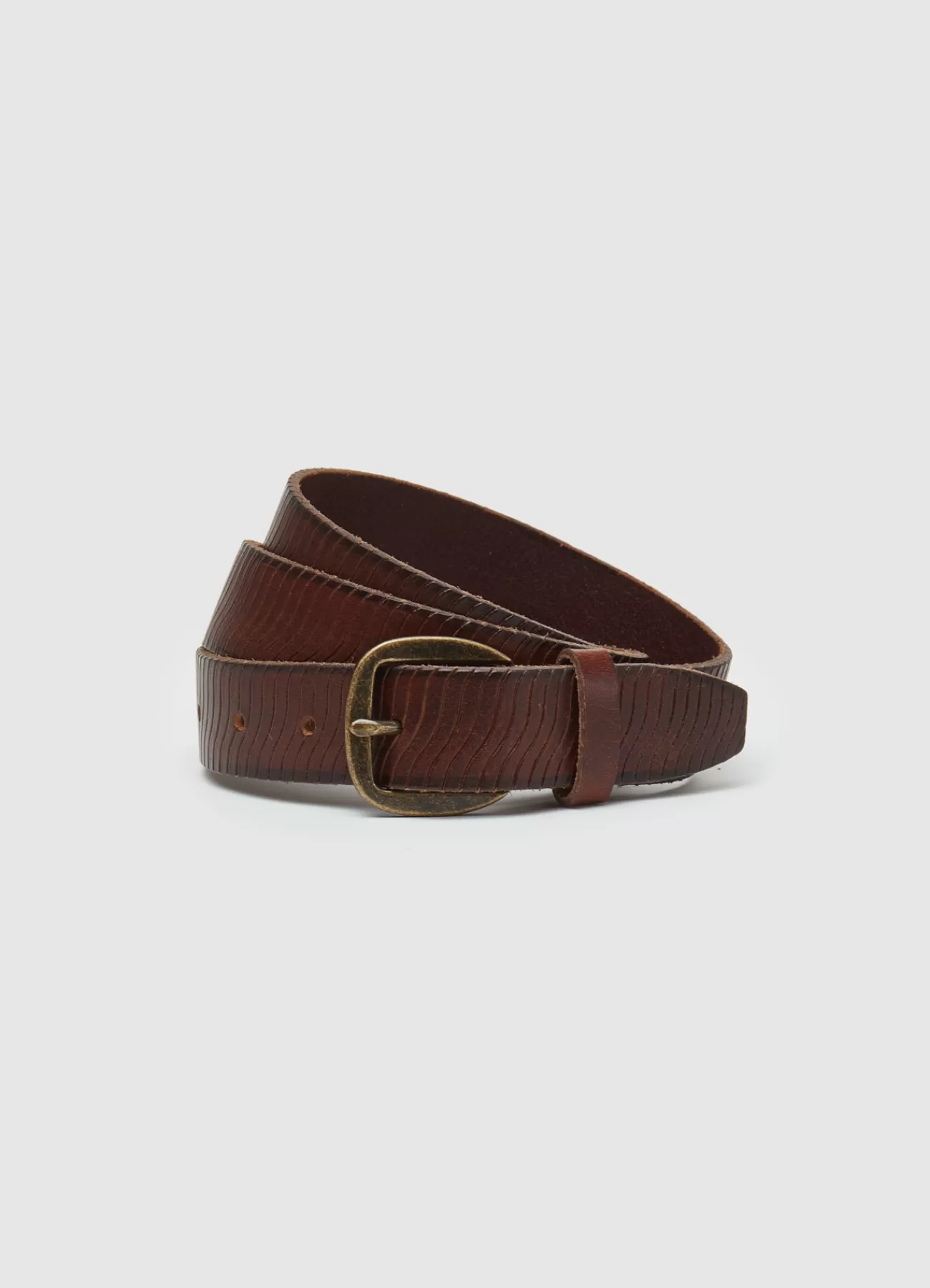 CALLIOPE Cintura In Pelle Intagliata Marrone Flash Sale
