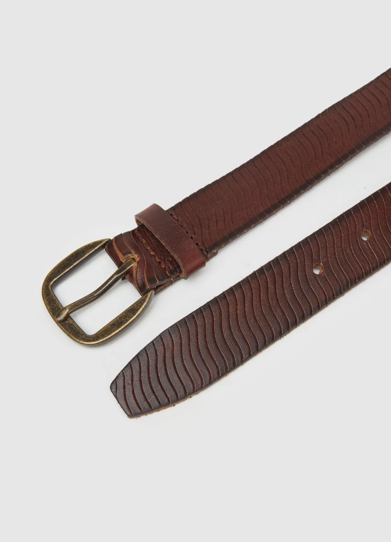CALLIOPE Cintura In Pelle Intagliata Marrone Flash Sale