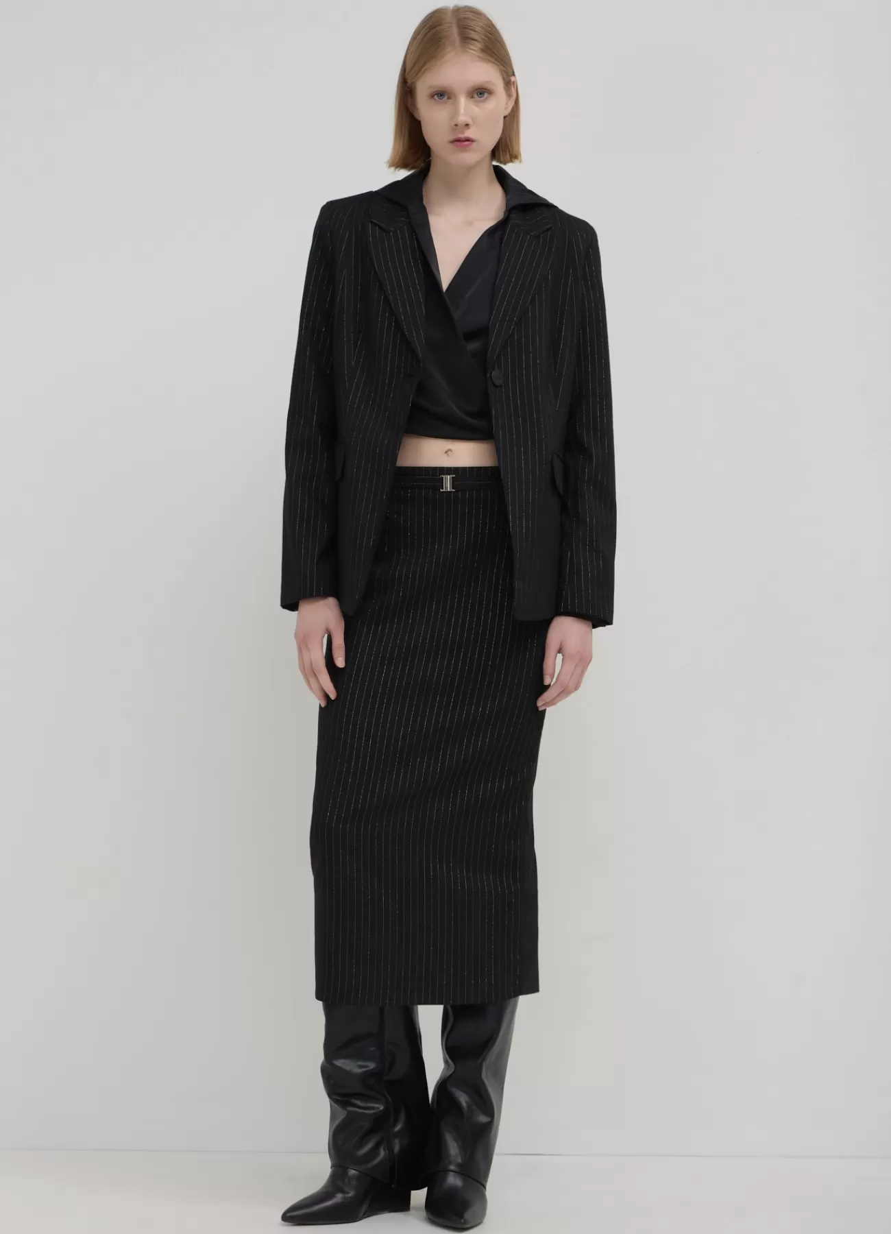 CALLIOPE Gonna Lunga Tubino Gessata Var ultrablack Sale